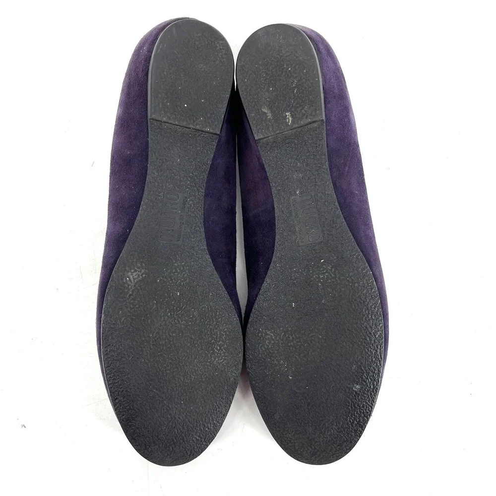 Munro American Women's Purple Suede‎ Scalloped Ballet Flats 11.5